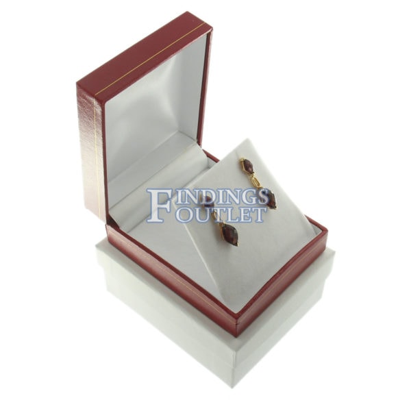 Red Leather Classic Earring Pendant Box Display Jewelry Gift Box Outer