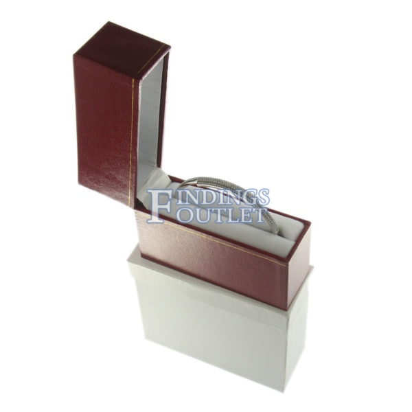 Red Leather Classic Bangle Watch Box Display Jewelry Gift Box Outer