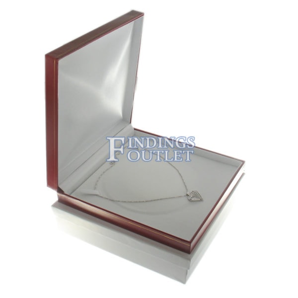 Red Leather Classic Large Necklace Box Display Jewelry Gift Box Outer