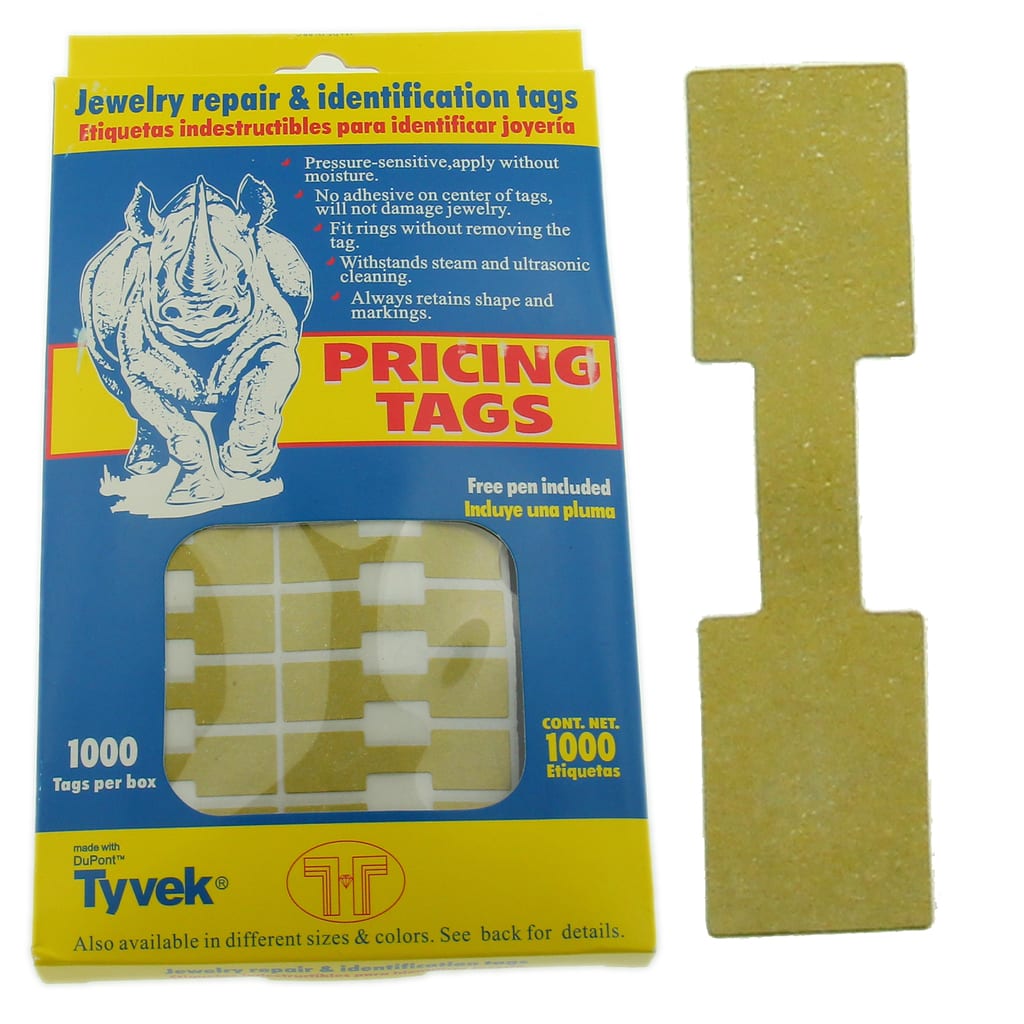 Rhino Square Gold Standard Sticker Jewelry Price Tags 1000 Pcs - Findings  Outlet