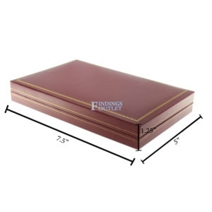 Red Leather Classic Medium Necklace Box Display Jewelry Gift Box Dimensions