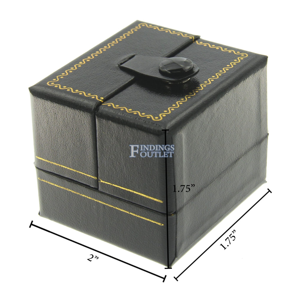 Lot Of 12 Gems On Display Black Leatherette Jewelry Ring Gift Boxes - 2 Styles - Lined & Padded-1095434