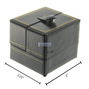 Black Leather Double Door Earring Box Display Jewelry Gift Box Dimensions