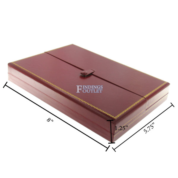 Red Leather Double Door Necklace Box Display Jewelry Gift Box Dimensions