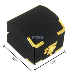 Black Velvet Treasure Chest Ring Box Display Jewelry Gift Box Dimensions