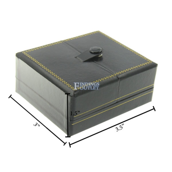 Black Leather Double Door Pendant Box Display Jewelry Gift Box Dimensions