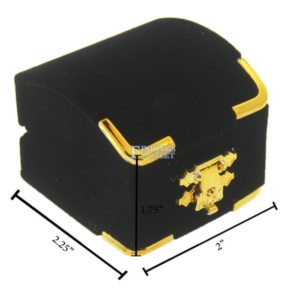 Black Velvet Treasure Chest Earring Box Display Jewelry Gift Box Dimensions