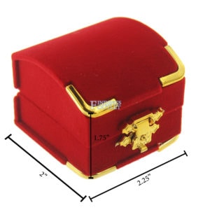 Red Velvet Treasure Chest Earring Box Display Jewelry Gift Box Dimensions