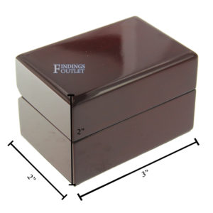 Cherry Rosewood Wooden Double Ring Box Display Jewelry Gift Box Dimensions