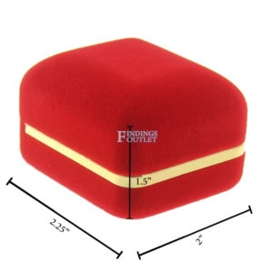 Red Velvet Gold Trim Ring Box Display Jewelry Gift Box Dimensions