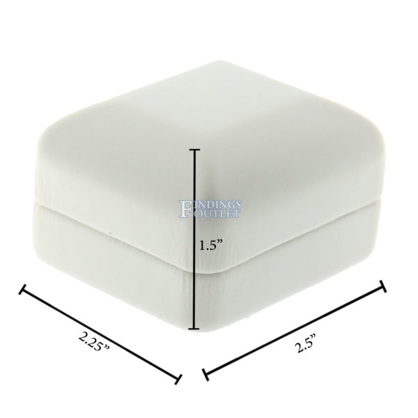 White Leather Double Ring Box Display Jewelry Gift Box Dimensions