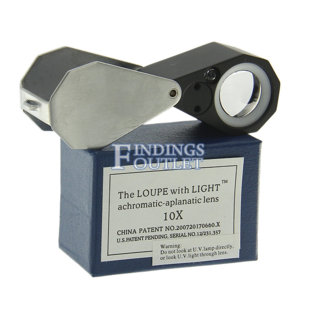 10x Lighted Eye Loupe With UV Light For Jewelry - Findings Outlet