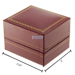 Red Leather Classic Ring Box Display Jewelry Gift Box Dimensions