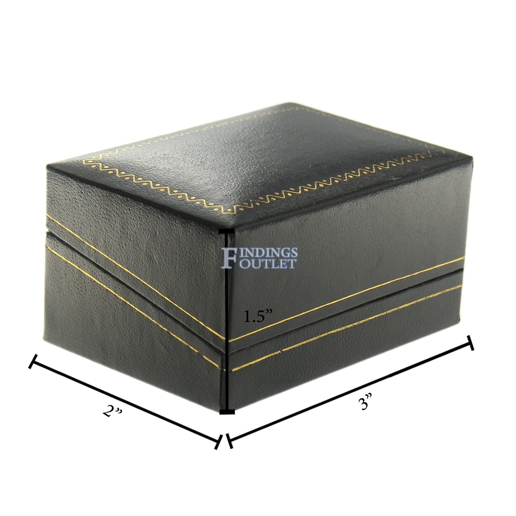 Black Leatherette Wide Ring Box | Gems on Display