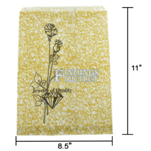 8.5x11 Gold Paper Gift Bags For Jewelry Merchandise Dimensions