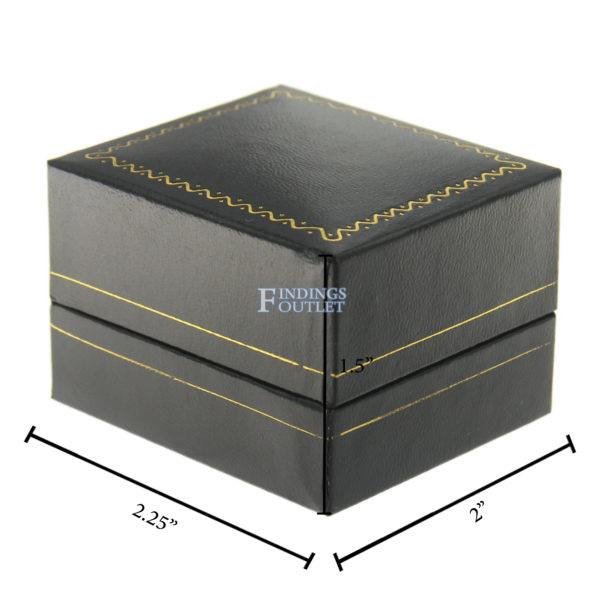 Black Leather Classic Earring Box Display Jewelry Gift Box Dimensions