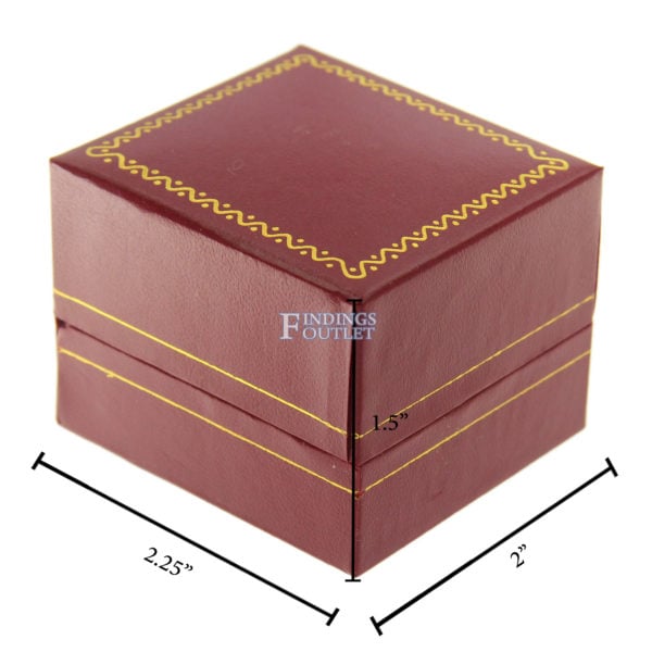 Red Leather Classic Earring Box Display Jewelry Gift Box Dimensions