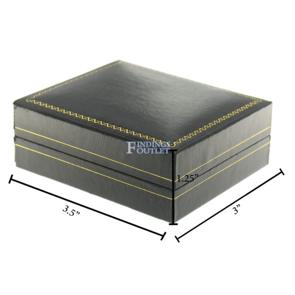 Black Leather Classic Earring Pendant Box Display Jewelry Gift Box Dimensions