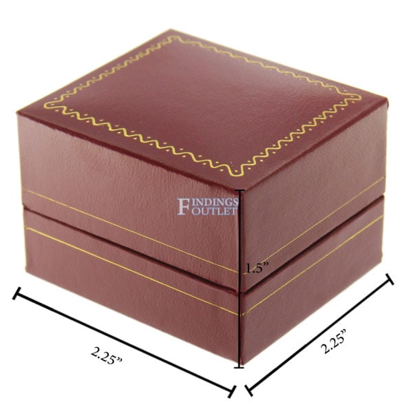Red Leather Classic Ring Finger Box Display Jewelry Gift Box Dimensions