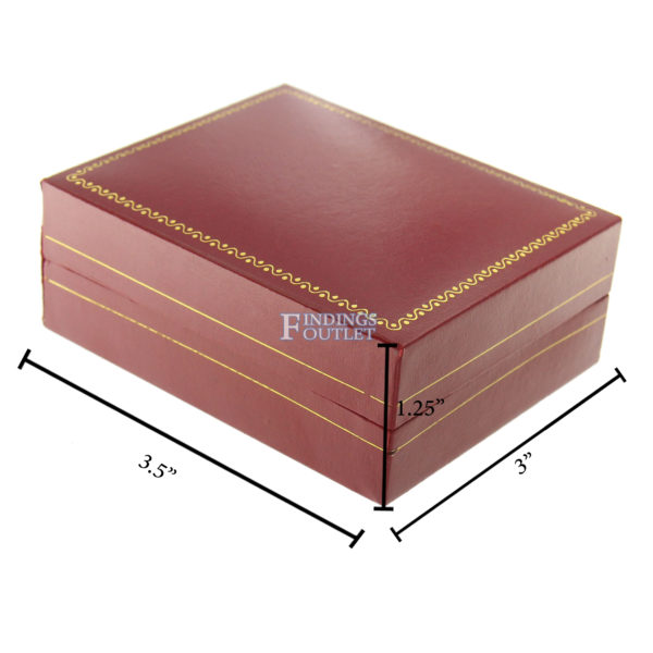 Red Leather Classic Earring Pendant Box Display Jewelry Gift Box Dimensions