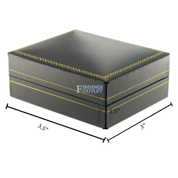 Black Leather Classic Pendant Box Display Jewelry Gift Box Dimensions
