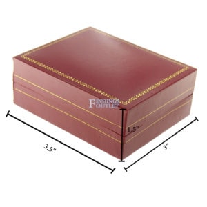 Red Leather Classic Pendant Box Display Jewelry Gift Box Dimensions
