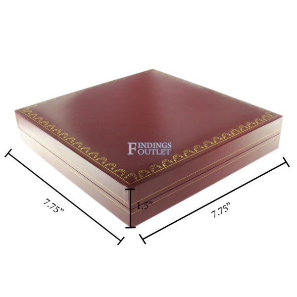 Red Leather Classic Large Necklace Box Display Jewelry Gift Box Dimensions