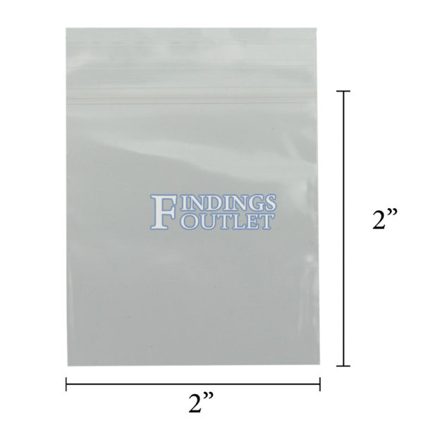 2x2 Plastic Resealable Bags Clear Zip Lock 2 Mil Dimensions