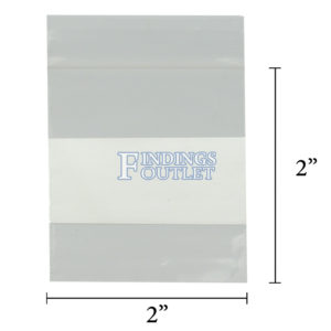 2x2 Plastic Resealable Bags Clear Zip Lock 2 Mil w/ Writing Block Dimensions