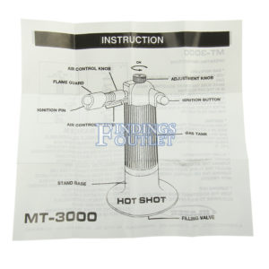 Blazer MT3000 Butane Refillable Torch Instructions