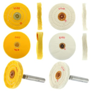 White & Yellow Buffing Wheel 4” 5” 6” Felt Center 40 50 60 Ply