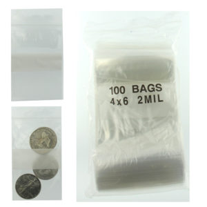 4x6 Plastic Resealable Bags Clear Zip Lock 2 Mil w/ Writing Block