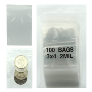 3x4 Plastic Resealable Bags Clear Zip Lock 2 Mil