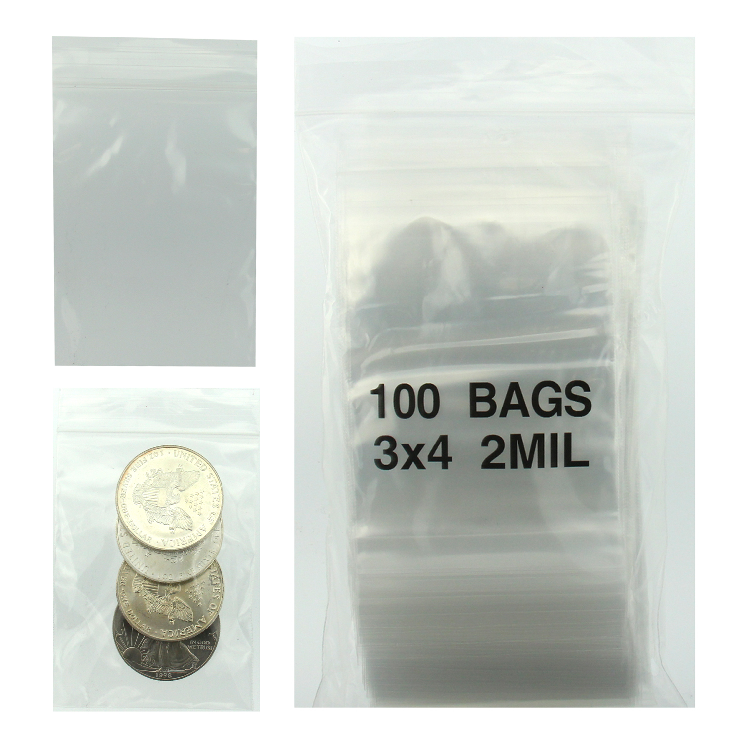 3 x 4 2 Mil Clearzip Lock Top Bags