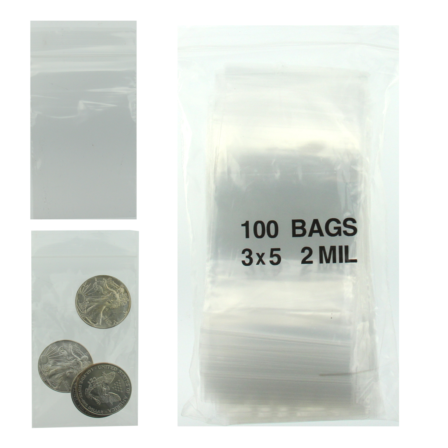 3x5 Plastic Zip Top Bags (Pack of 100) | zip top poly bags | Where to find  Jewelry bags online