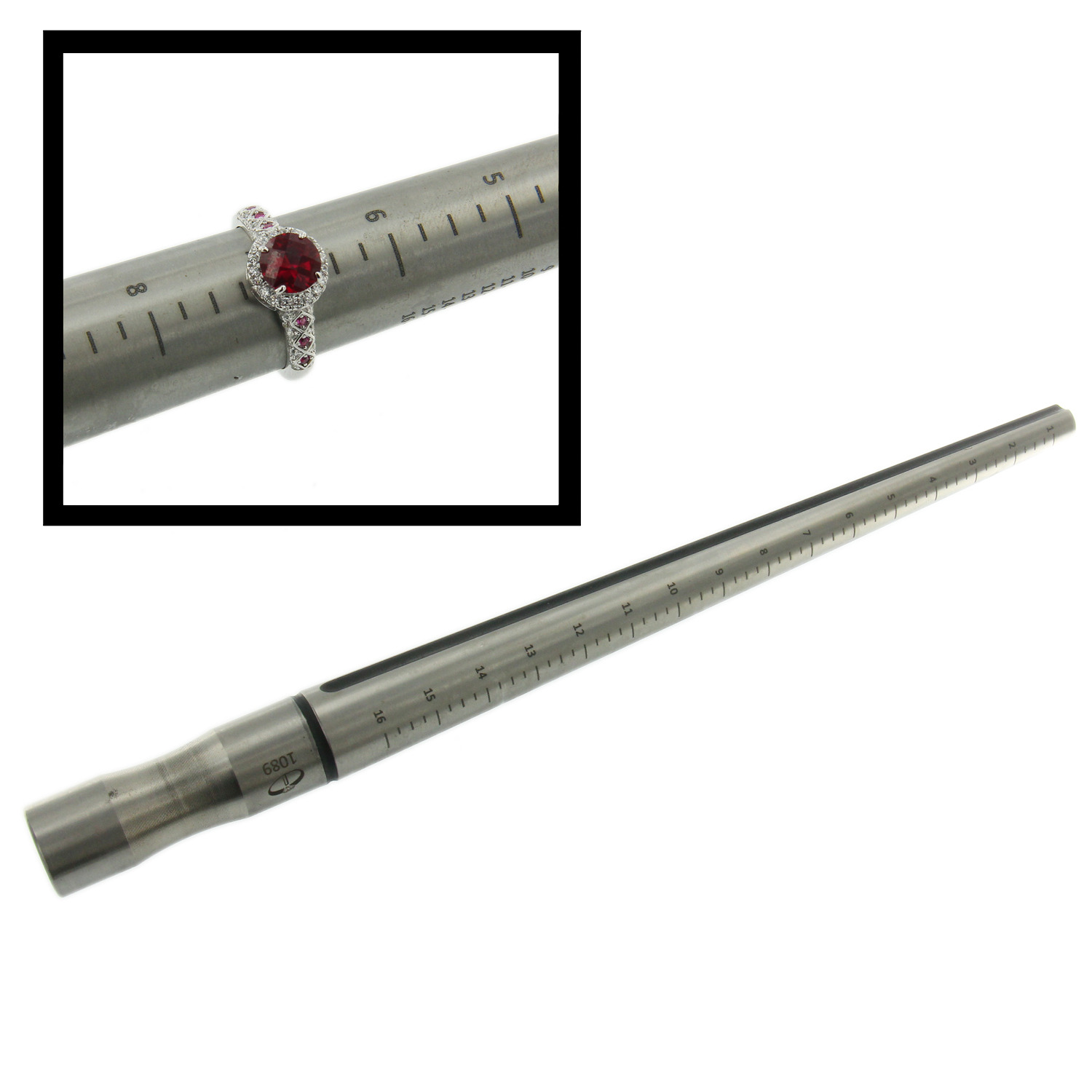 Metal Ring Sizer Guage Mandrel Finger Sizing Measure Stick