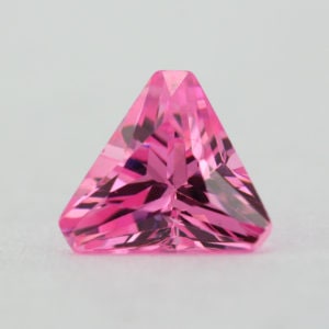 Loose Triangle Cut Pink CZ Gemstone Cubic Zirconia October Birthstone Front