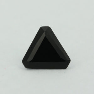 Loose Triangle Cut Black Onyx CZ Gemstone Cubic Zirconia Front