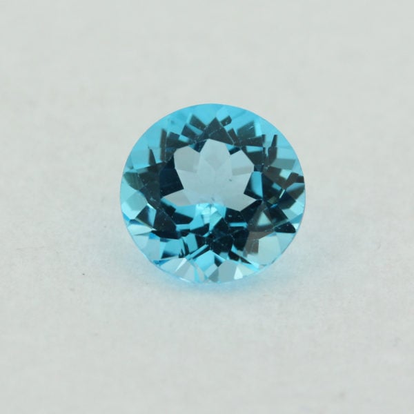 Loose Round Cut Genuine Natural Blue Topaz Gemstone Semi Precious November Birthstone Front