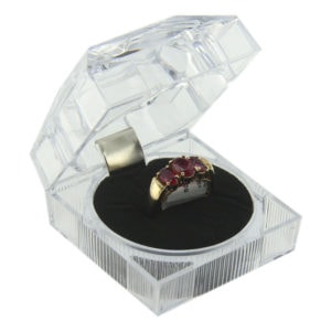 Clear Acrylic Crystal Ring Box Display Jewelry Gift Box