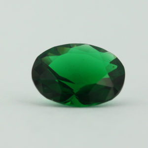 Loose Oval Cut Emerald CZ Gemstone Cubic Zirconia May Birthstone Front