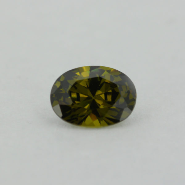 Loose Oval Cut Peridot CZ Gemstone Cubic Zirconia August Birthstone Front