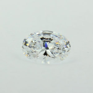 Loose Oval Cut White CZ Gemstone Cubic Zirconia April Birthstone Front