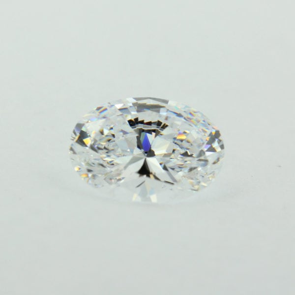Loose Oval Cut White CZ Gemstone Cubic Zirconia April Birthstone Front