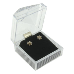 Red Velvet Stud Earring Box Display Jewelry Gift Box Treasure Chest Velour 1 Dzn 