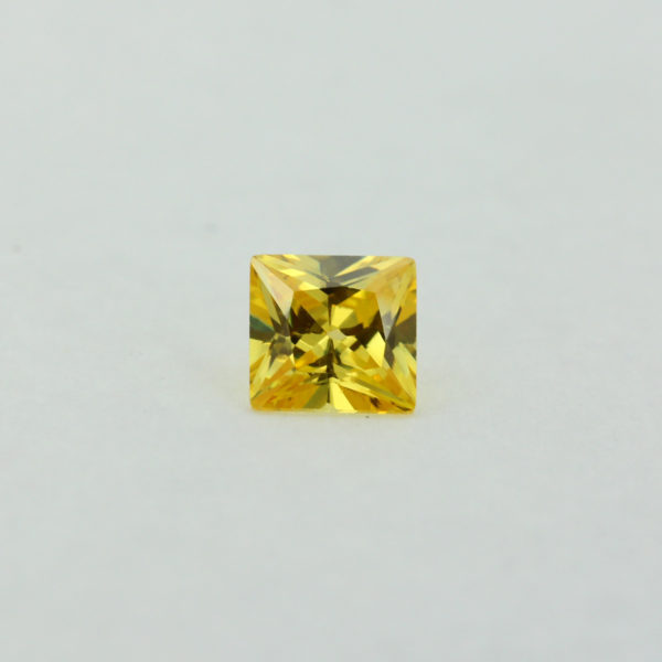 Loose Princess Cut Citrine CZ Gemstone Cubic Zirconia November Birthstone Front