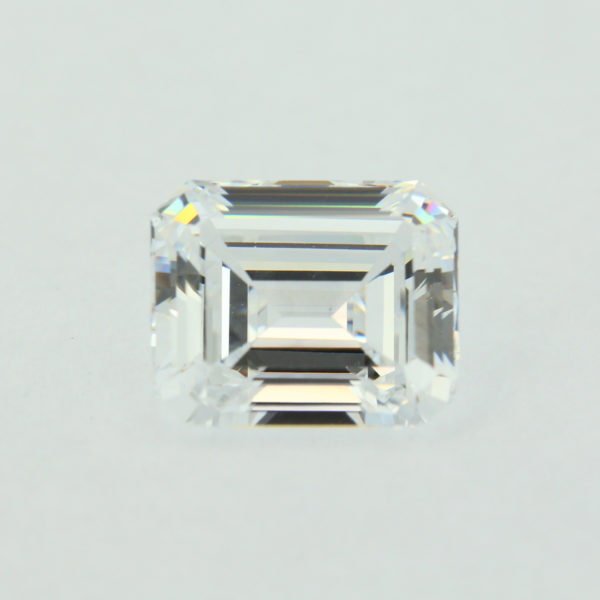 Loose Step Emerald Cut White CZ Gemstone Cubic Zirconia April Birthstone Front