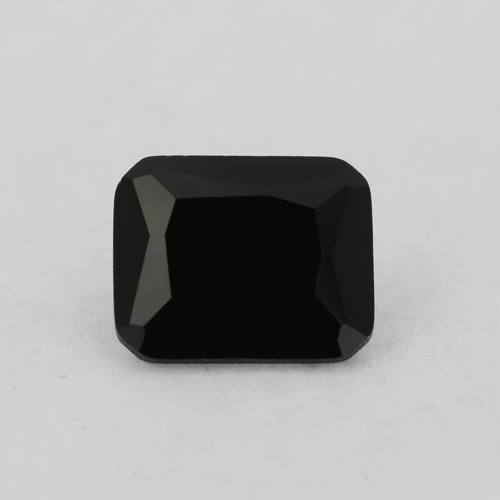 Loose Emerald Cut Black Onyx CZ Gemstone Faceted Cubic Zirconia