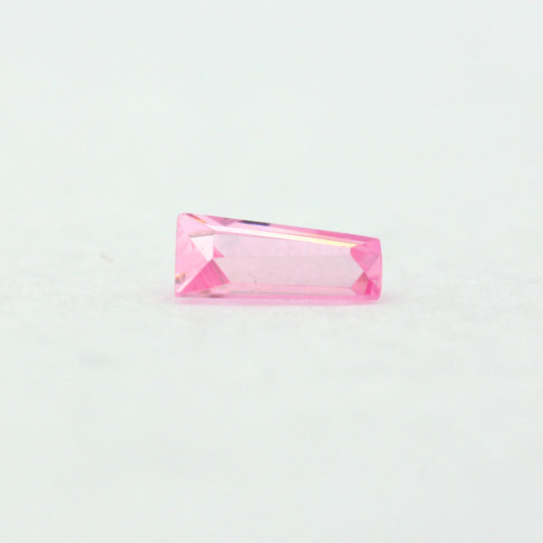 Loose Tapered Baguette Pink CZ Gemstone Cubic Zirconia October Birthstone Front