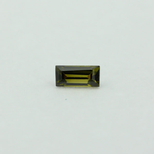 Loose Straight Baguette Peridot CZ Gemstone Cubic Zirconia August Birthstone Front